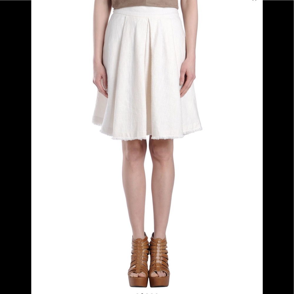 knee length pleated full swing 100% cotton skirt